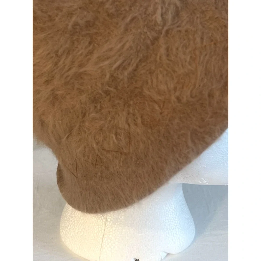Vintage Kangol Angora Rabbit Fur Hat Made in England Furgora Tan Bucket Fuzzy - Picture 6 of 8